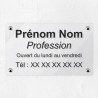 Plaque professionnelle en plexiglas transparent 25x15cm
