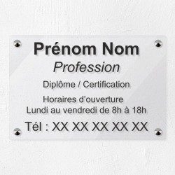 Plaque personnalisée en plexiglas transparent 30x20cm｜Plaque pro