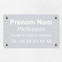 Plaque professionnelle en aluminium 25x15cm