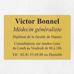 Plaque médecin personnalisée en plexiglas 30x20cm