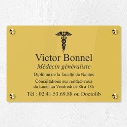 Plaque médecin personnalisée en plexiglas 30x20cm