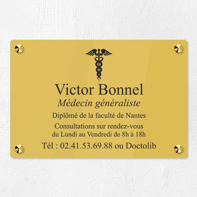 Plaque médecin personnalisée en plexiglas 30x20cm Plaque médecin personnalisée en plexiglas 30x20cm
