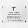 Plaque médecin personnalisée en plexiglas transparent 30x20cm