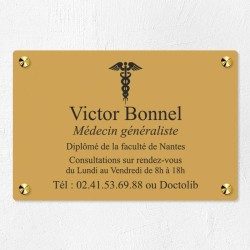 Plaque médecin personnalisée économique en PVC gravoply 30x20cm