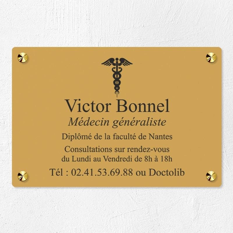 Plaque médecin personnalisée économique en PVC gravoply 30x20cm Plaque médecin personnalisée économique en PVC gravoply 30x20cm