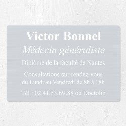 Plaque médecin personnalisée en aluminium 30x20cm