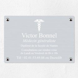 Plaque médecin personnalisée en aluminium 30x20cm