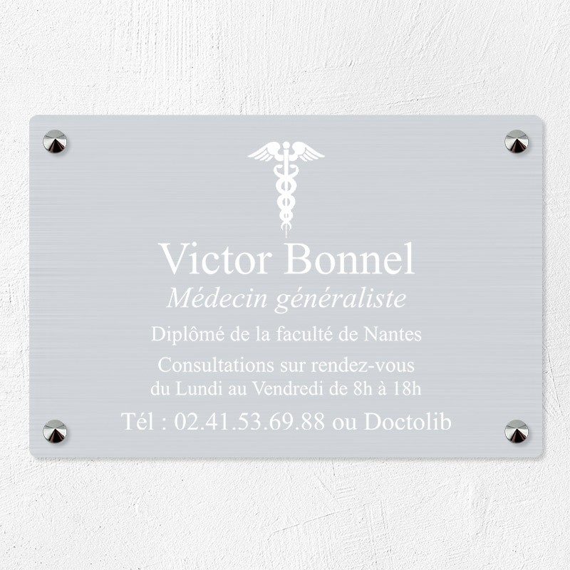 Plaque médecin personnalisée en aluminium 30x20cm Plaque médecin personnalisée en aluminium 30x20cm