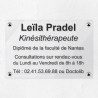 Plaque kiné personnalisée en plexiglas transparent 30x20cm