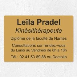 Plaque kiné personnalisée économique en PVC gravoply 30x20cm
