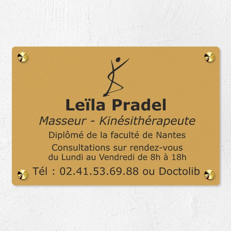 Plaque kiné personnalisée économique en PVC gravoply 30x20cm Plaque kiné personnalisée économique en PVC gravoply 30x20cm