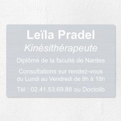 Plaque kiné personnalisée en aluminium 30x20cm