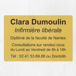 Plaque gravée pour infirmière libérale en plexiglas 30x20cm
