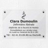 Plaque personnalisée en plexiglas transparent pour infirmière 30x20cm