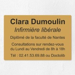 Plaque infirmière personnalisée économique en PVC gravoply 30x20cm
