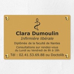 Plaque infirmière personnalisée économique en PVC gravoply 30x20cm