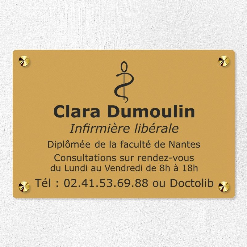 Plaque infirmière personnalisée économique en PVC gravoply 30x20cm Plaque infirmière personnalisée économique en PVC gravoply 30x20cm