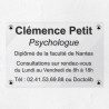 Plaque psychologue en plexiglas transparent à personnaliser 30x20cm
