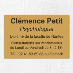 Plaque psychologue personnalisée économique en PVC économique 30x20cm