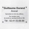 Plaque avocat personnalisée en plexiglas transparent 30x20cm