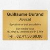 Plaque avocat en laiton à personnaliser 30x20cm