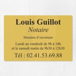 Plaque gravée pour notaire en plexiglas 30x20cm