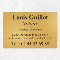 Plaque notaire en laiton à personnaliser 30x20cm