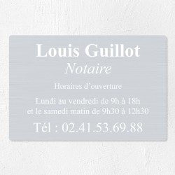 Plaque professionnelle pour notaire en aluminium 30x20cm