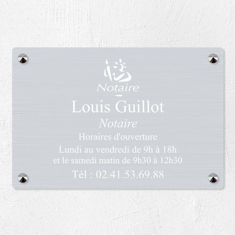 Plaque professionnelle pour notaire en aluminium 30x20cm Plaque professionnelle pour notaire en aluminium 30x20cm