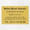 Plaque gravée pour commissaire de justice en plexiglas 30x20cm