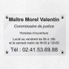 Plaque commissaire justice personnalisée en plexi transparent 30x20cm