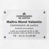Plaque commissaire justice personnalisée en plexi transparent 30x20cm