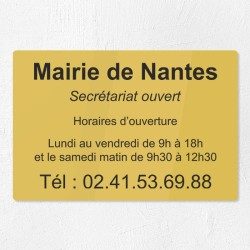 Plaque gravée pour mairie en plexiglas 30x20cm