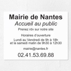 Plaque pour mairie en plexiglas quadri avec logo en couleur 40x30cm