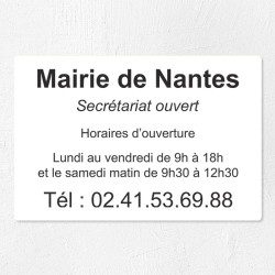 Plaque mairie en plexiglas quadri avec logo en couleur 30x20cm