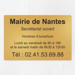 Plaque pour mairie en laiton à personnaliser 30x20cm