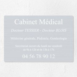 Plaque cabinet médical en aluminium 30x20cm