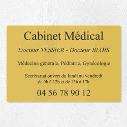 Plaque cabinet médical en plexiglas gravé 30x20cm