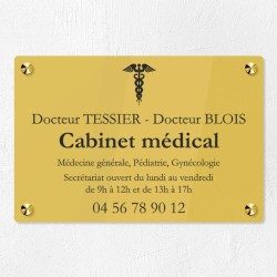 Plaque cabinet médical en plexiglas gravé 30x20cm