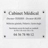 Plaque cabinet médical en plexiglas transparent 30x20cm