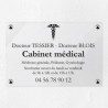 Plaque cabinet médical en plexiglas transparent 30x20cm