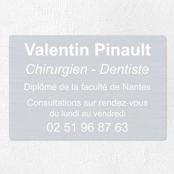 Plaque dentiste en aluminium 30x20cm