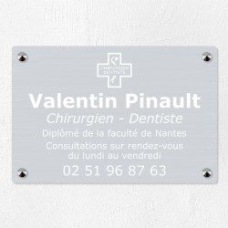 Plaque dentiste en aluminium 30x20cm