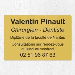 Plaque dentiste en plexiglas gravé 30x20cm