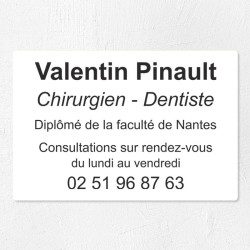 Plaque dentiste en plexiglas quadri avec logo ONCD 30x20cm