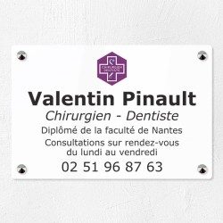 Plaque dentiste en plexiglas quadri avec logo ONCD 30x20cm