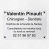 Plaque dentiste en plexiglas transparent 30x20cm