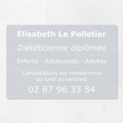 Plaque diététicien en aluminium 30x20cm