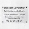 Plaque diététicien en plexiglas transparent 30x20cm