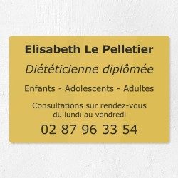 Plaque diététicienne en plexiglas gravé 30x20cm